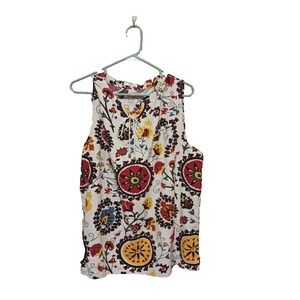 Coofandy Blouse Top Women's  Beige Boho Paisley Hippie Pullover Cotton Blend-2XL